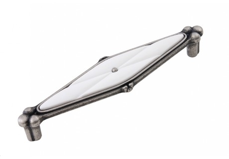 BRD RS118BAZ.4/W ручка-скоба 128мм DIVA чернёный старинный цинк/белый (заказ)