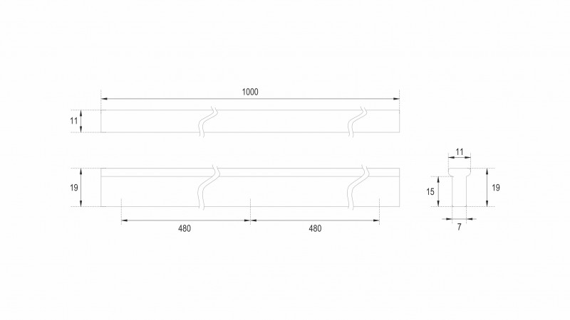 BRD RS066BL.4 ручка-скоба 960 мм VERTICAL PORT черный матовый