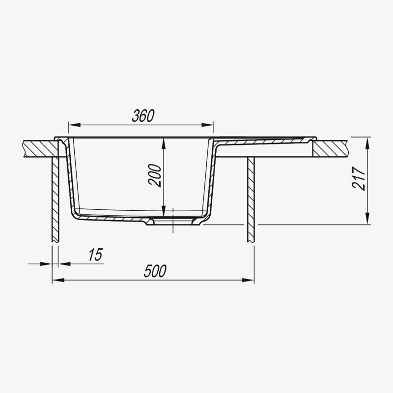 Мойка Dr. Gans Техно 650 прямоугольная с крылом везувий
