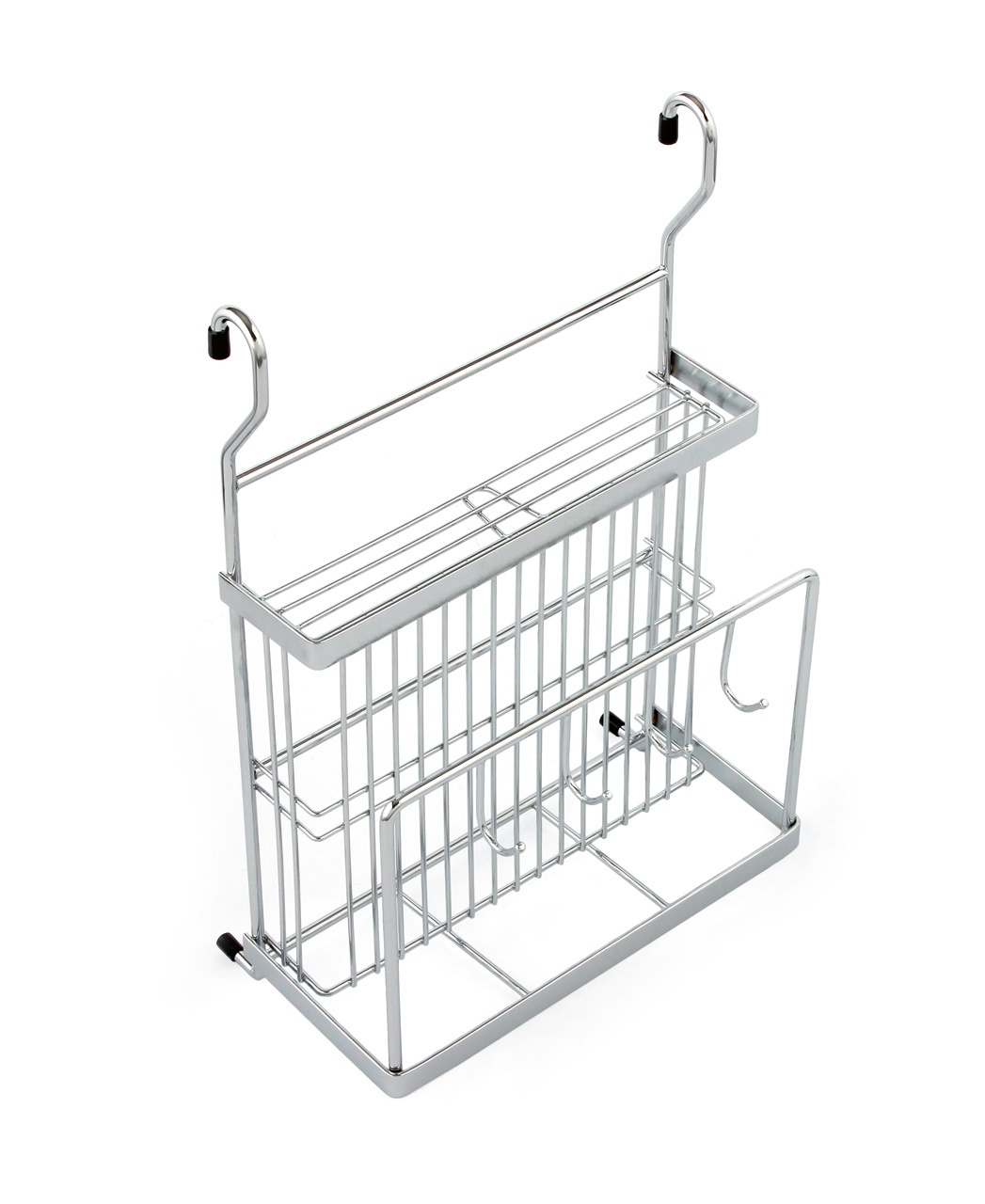 полка на рейлинг для ножей и досок с крючками 250*130*390 MX-427 хром (стоп-лист)