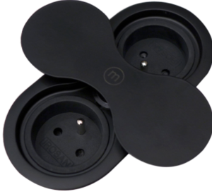 Блок розеток врезной SFL Eight (2 розетки,French), черный