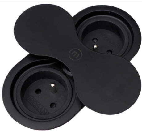 Блок розеток врезной SFL Eight (2 розетки,French), черный