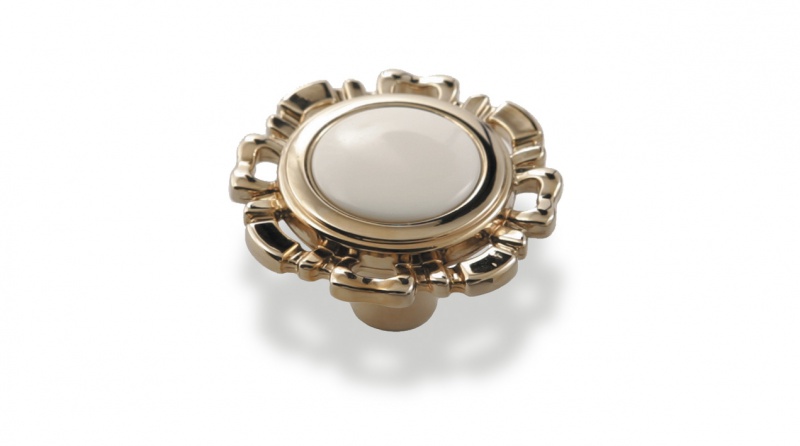 ВЛ FB-033 ручка кнопка старое олово/белый (TS) SALE