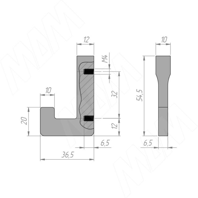 МДМ МДМ HK.22.GA Крючок однорожковый золото (заказ)