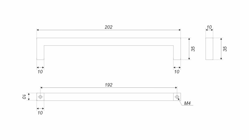 BRD RS143BL.5 ручка-скоба 192 мм QUADRA черный матовый