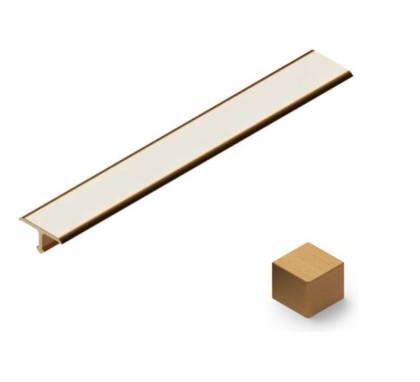 Профиль для ЛДСП T-образный плоский алюминий золото блестящее 20мм х 2.7м PV102-05