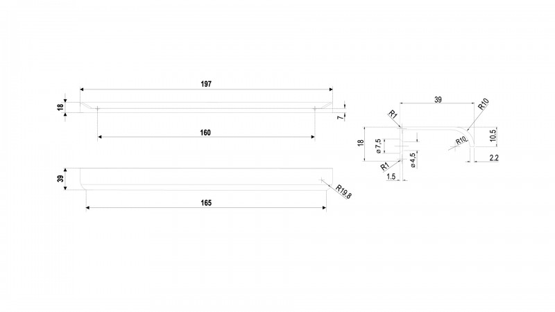 BRD RT110W.1 ручка торцевая 200 мм MONTE белый