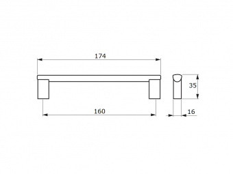 2458 Гратис ручка-скоба 160 мм матовый хром