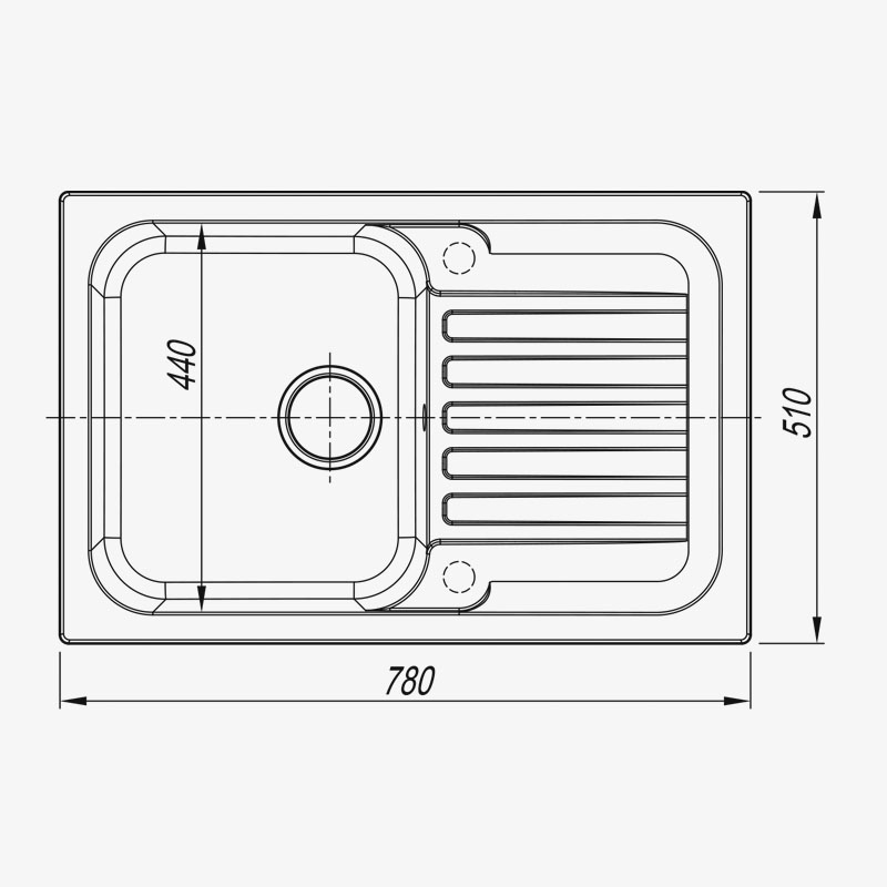 Мойка Dr. Gans Адель 780 прямоугольная с крылом базальт