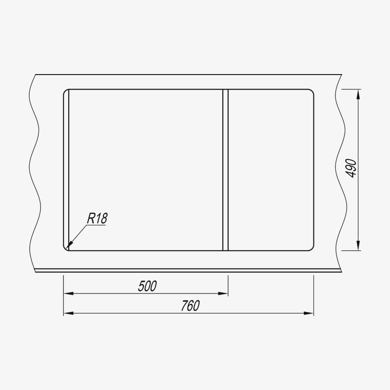 Мойка Dr. Gans Адель 780 прямоугольная с крылом базальт