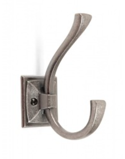 BRD K216BAZ.8 Крючок GERALD 2-х рожковый чернёный старинный цинк (заказ)