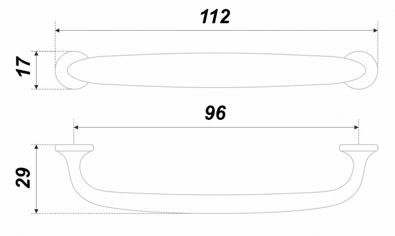 BRD RS463BL.4/96 ручка-скоба 96 мм OLSEN черный