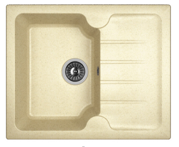 Мойка Dr. Gans Лора 620 прямоугольная с крылом дюна (стоп-лист)