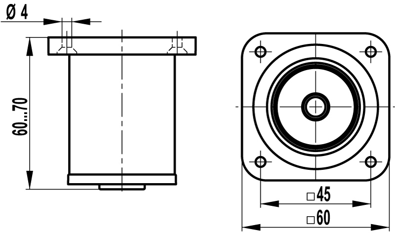 Н-032 Опора регулируемые Валмакс круглая h 80 алюминий SALE
