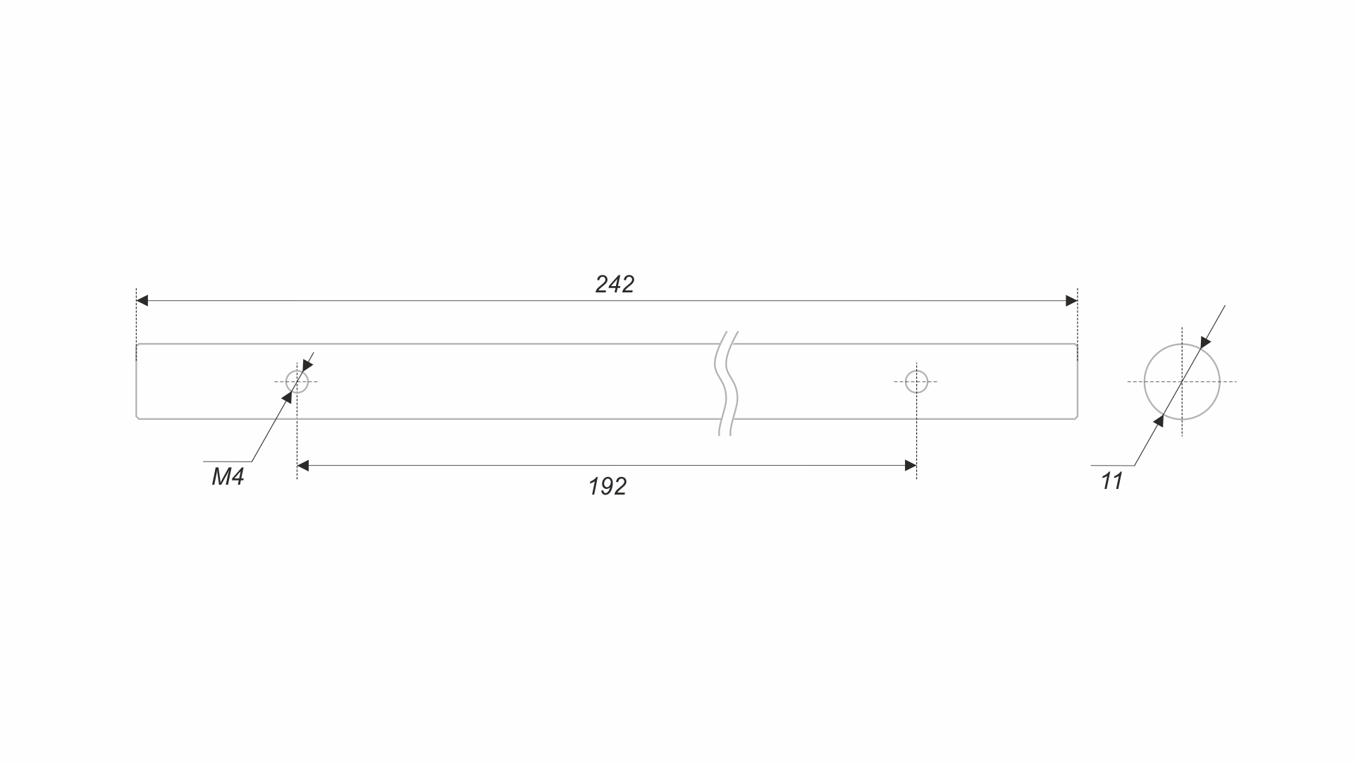 BRD PR002MBSN.1/192 ручка-скоба пруток 192 мм ROMB матовый атласный никель SALE