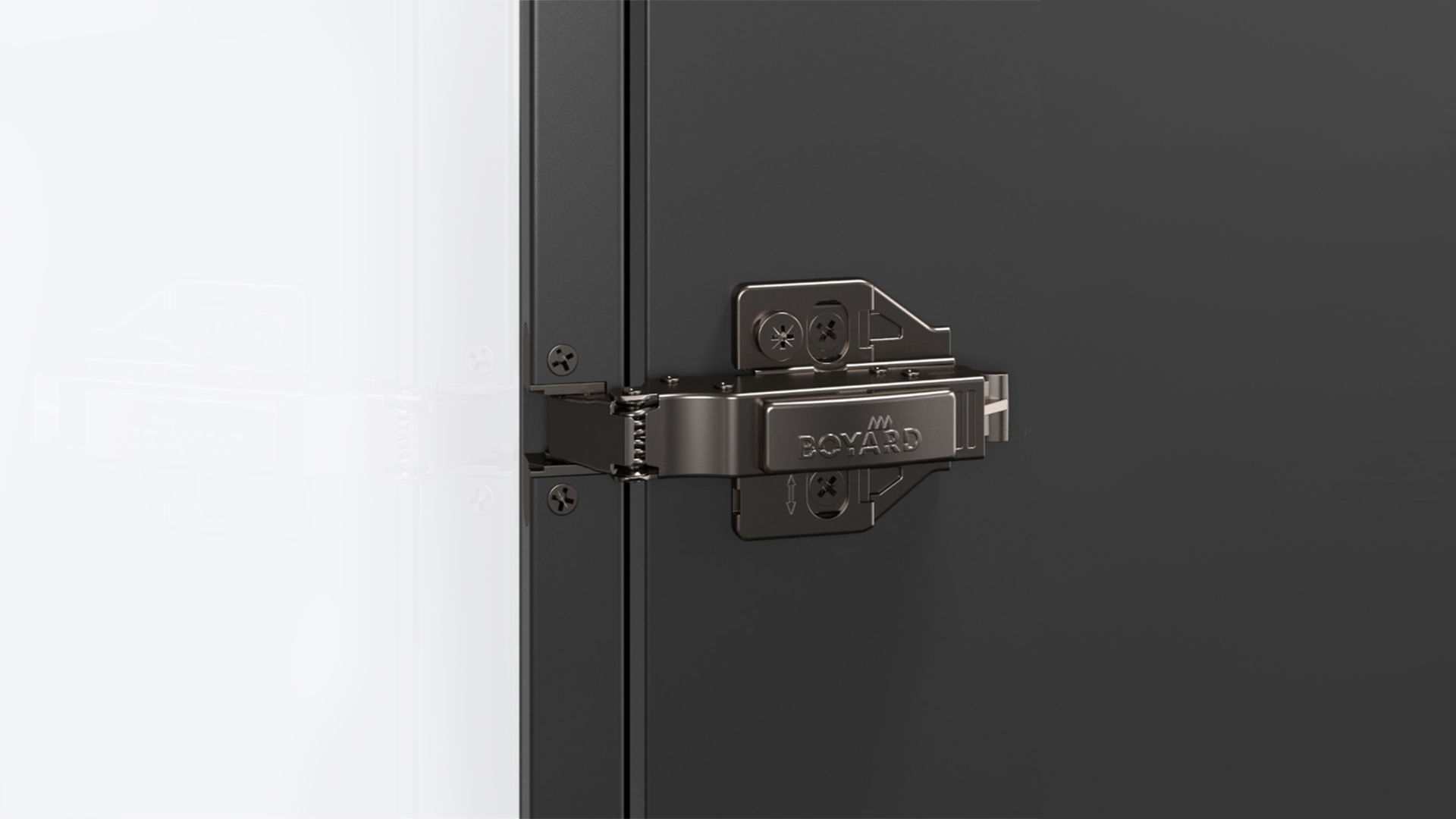 BRD H813A/BN Петля накладная с доводчиком для АЛЮМ профиля EVO FRAME (без планки) (аналог 663)