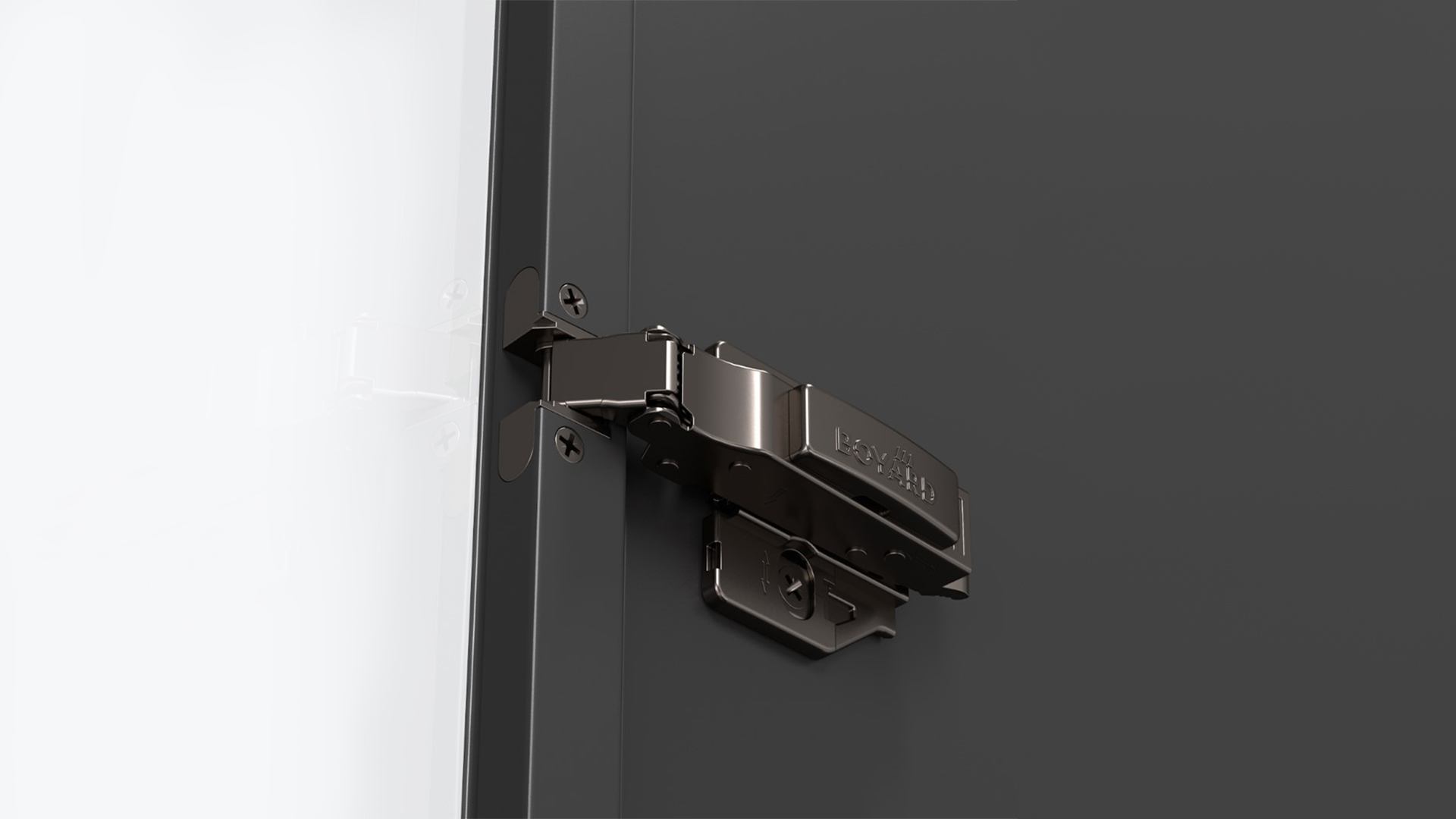 BRD H813A/BN Петля накладная с доводчиком для АЛЮМ профиля EVO FRAME (без планки) (аналог 663)