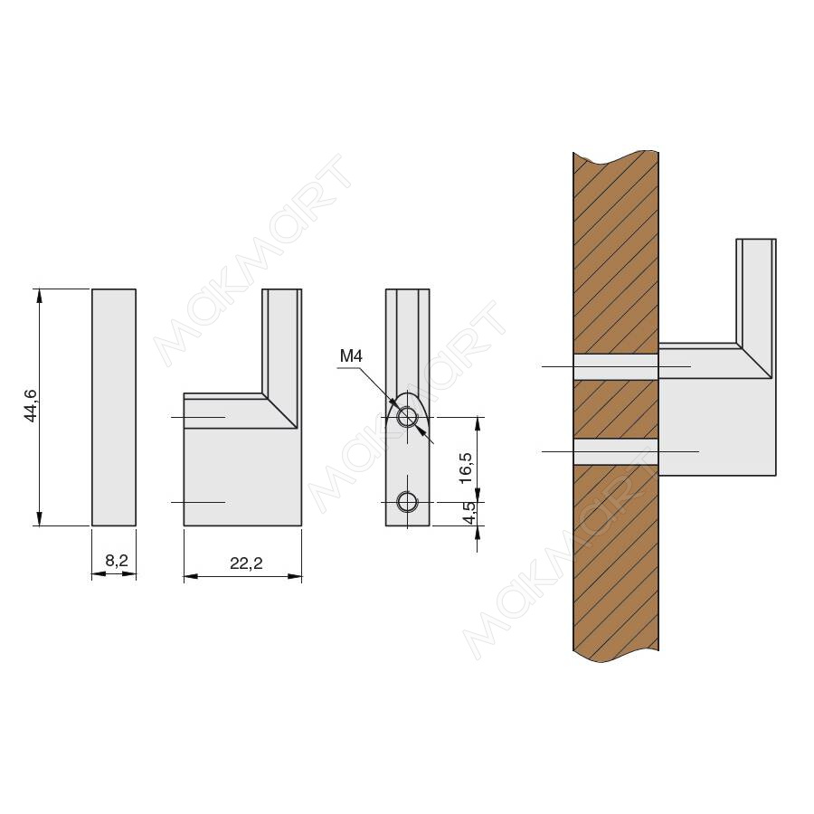 МАКМАРТ  Крючок, отделка черный матовый (заказ)