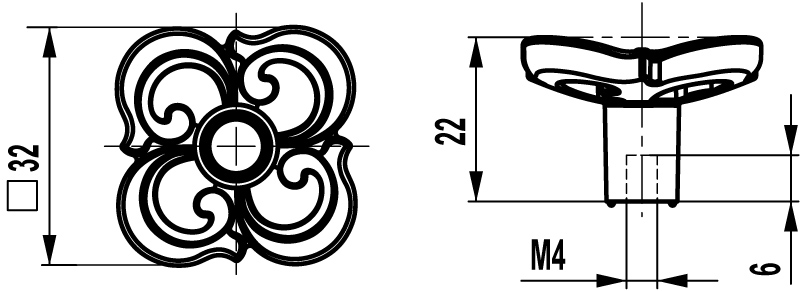 ВЛ FB-058 ручка кнопка серебро прованс/9003 белый матовый SALE