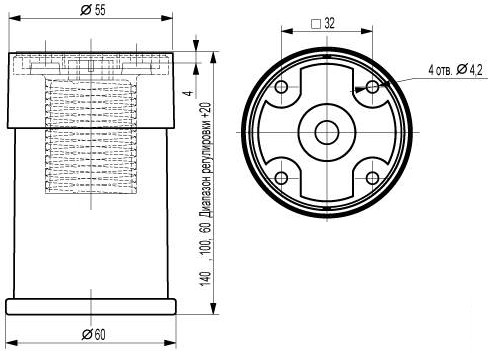 Н-017 Опоры регулируемые Валмакс круглая h 100 алюминий (TS)