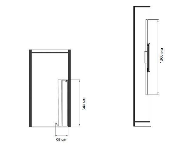 Зеркало Starax, поворотное 160 мм антрацит (120х340х1300) SALE