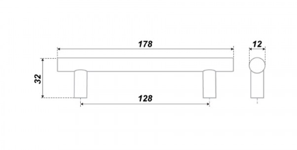 BRD RR002W.5 ручка-рейлинг 128 мм белый (снято)