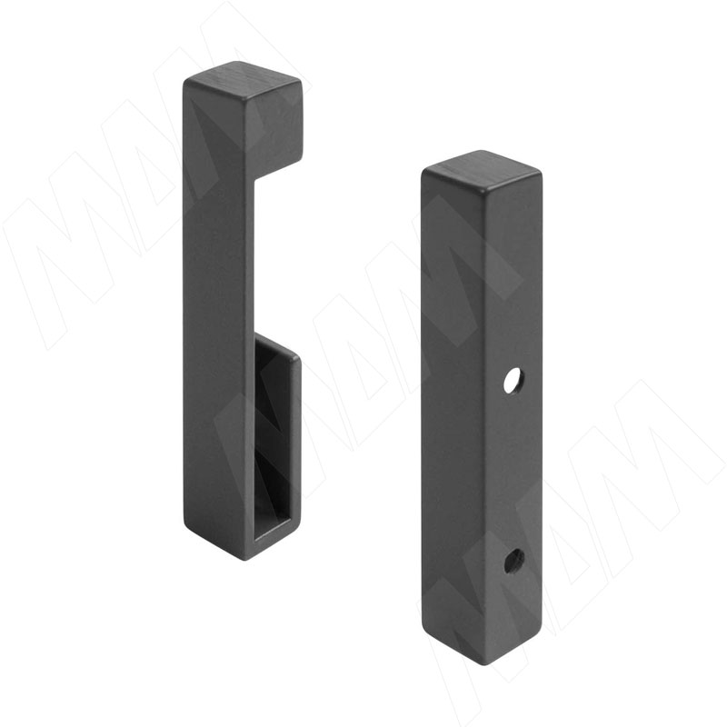 VOGUE Штангодержатель для прямоуг. штанги, торцевой, графит, крепление к стене (лев+прав) заказной