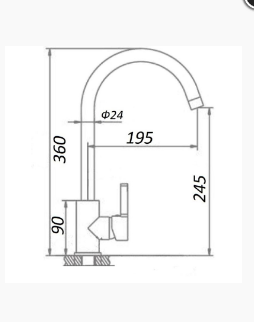 Смеситель для кухни однорычажный WISENT с PVD покрытием графит 4998-3-U