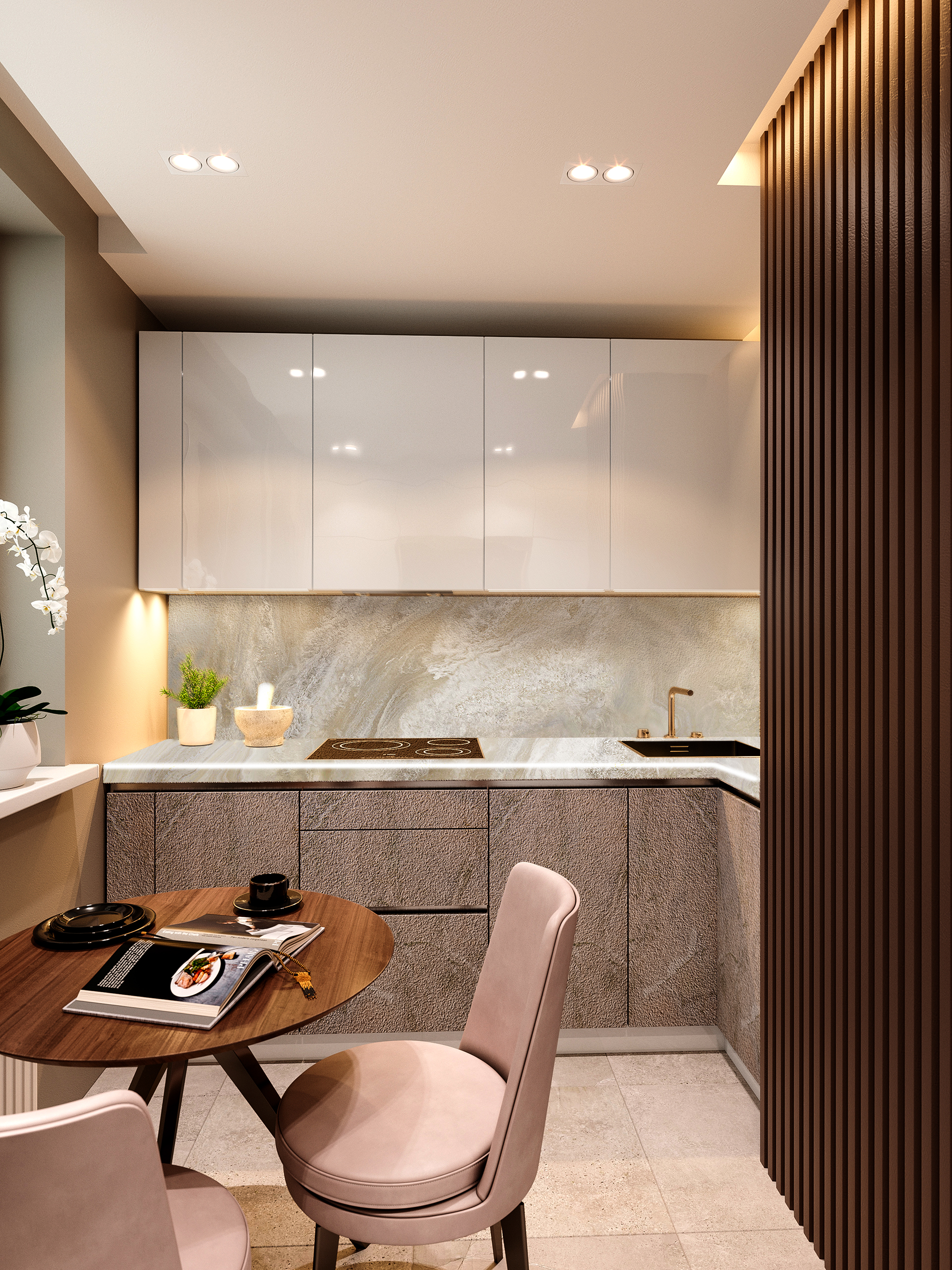 Столешница КЕДР МК 3000*600*38мм 2 группа - Агат бежевый глянец 938/1 SALE