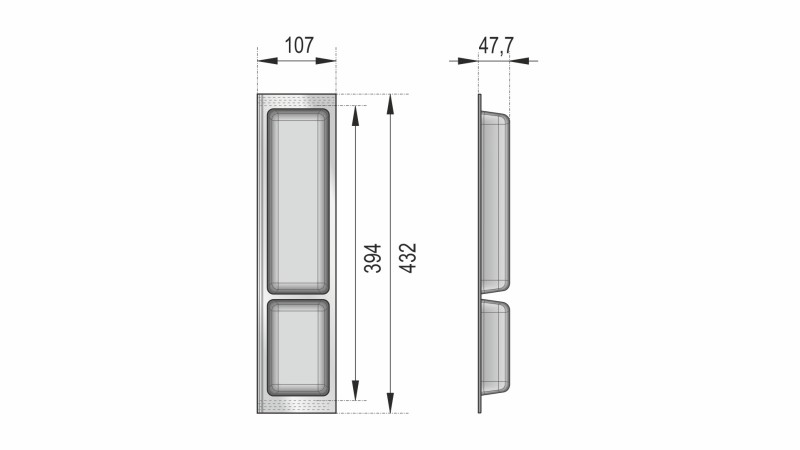 BRD Блок для столовых приборов дополнительный PC11/GRPH/107x430 графит