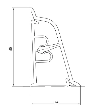 KORNER плинтус для столешниц 37*20*3000мм, LB-381-6029 "Королевский опал светлый" (фур-ра 1230)