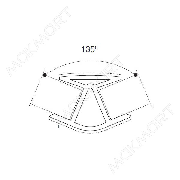 угол 135 H100 белый глянец KORNER