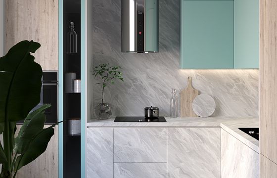 Столешница СЛОТЕКС 3000*600*40мм К2 - Мрамор Нуволато (Nuvolato Marble) 2341/Pt