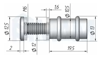 Полкодержатель для стеклянных полок односторонний,хром (заказ)