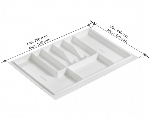 Лоток для столовых приборов 900 мм белый