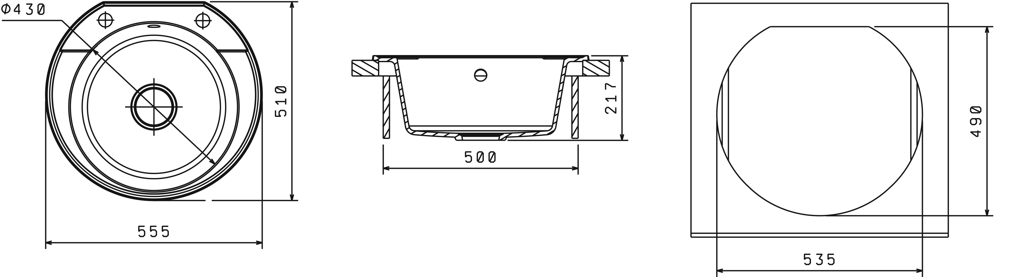 Мойка FLORENTINA Эльба 555*510*217  жасмин (стоп-лист)