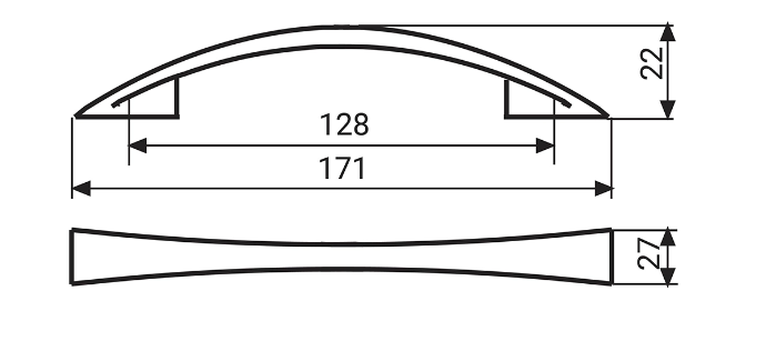 1052 ЭКОНОМ ручка скоба 128 мм хром матовый KERRON