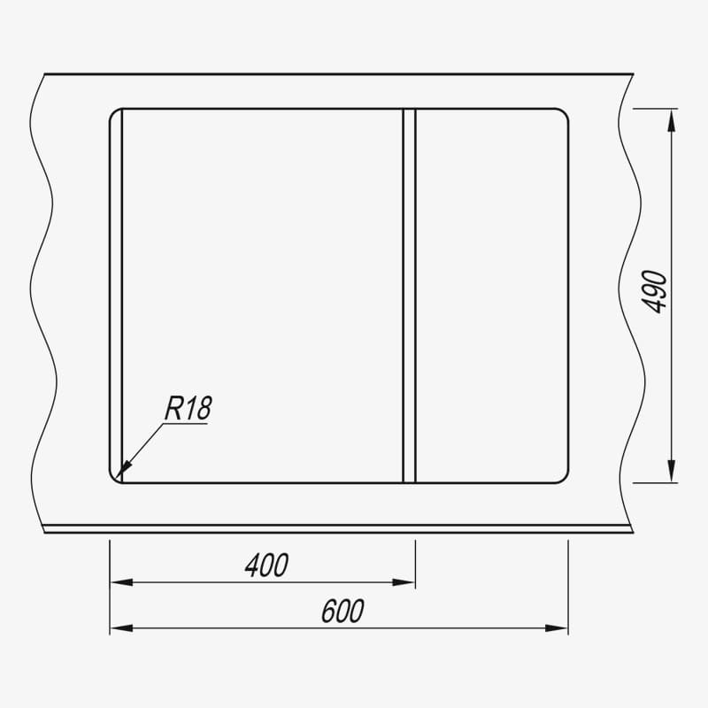 Мойка Dr. Gans Лора 620 прямоугольная с крылом белый (стоп-лист)