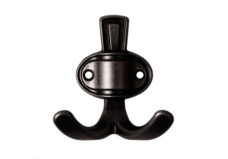 BRD K211ABL.2 Крючок BARON 2-х рожковый черный старинный (заказ)