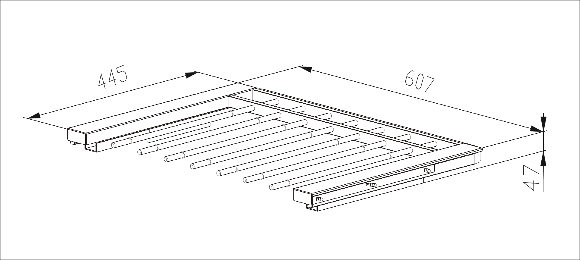 Аристо Выдвижная вешалка для брюк с доводчиком , серия 460, L-607, металлик GSA 0385 (заказ)