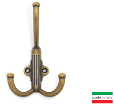 BRD K351MAB.6 Крючок RIGATA LF 3-х рожковый матовая старинная латунь (заказ)