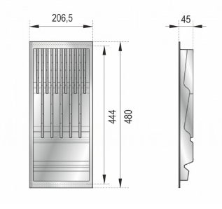 BRD Блок для ножей PC15/GRPH/206x480 графит