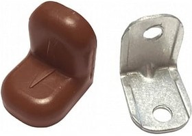 Уголок крепежный + пластиковая крышка  орех 20*20 №7