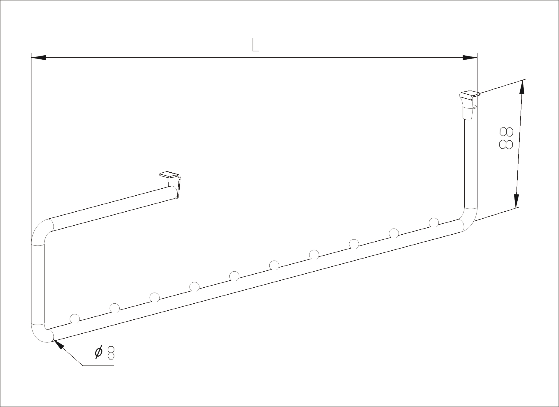 Аристо Вешало торцевое стационарное серия 360, хром GSA 0343 (заказ)