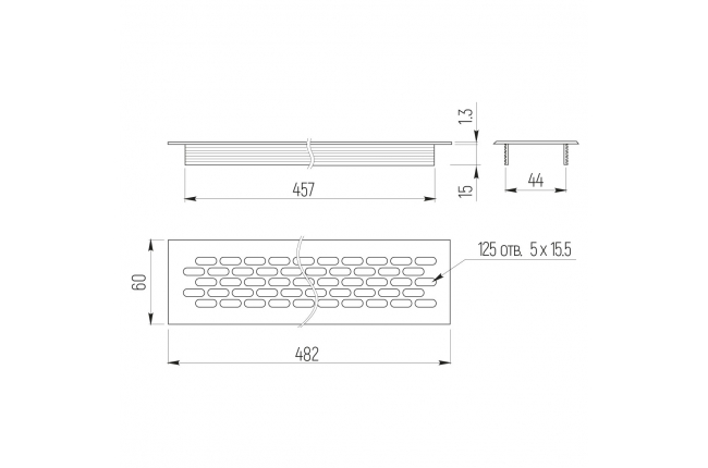 SETE вентиляционная решетка 60*484, шампань розовый