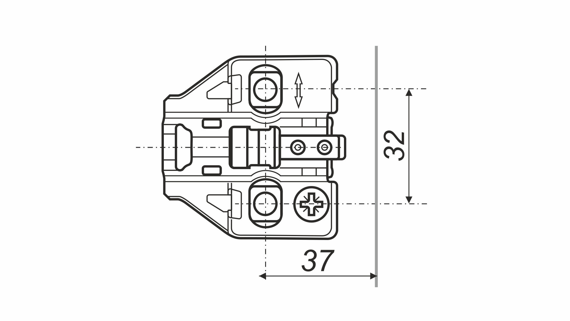 BRD H8012 Планка с эксцент. для петель EVO 801, 890, 901, 913, 990