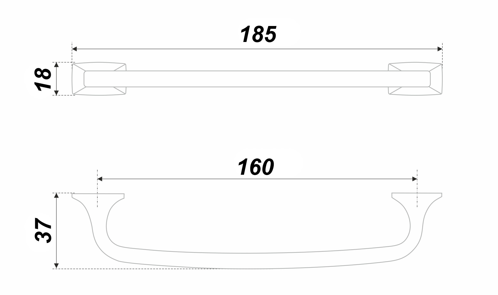 BRD RS289BAZ.4 ручка-скоба 160мм EDDA черненый старинный цинк (снято)