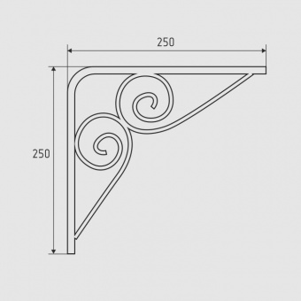 Консоль фигурная ВЕРОНА, 250х250х3мм, черная