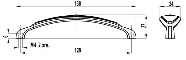 ВЛ FS-138 ручка-скоба 128 мм бронза старая/ белый SALE