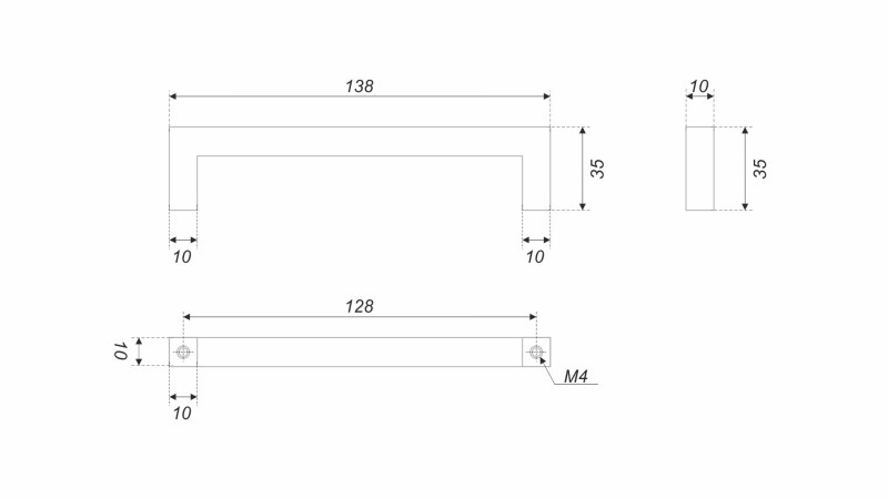 BRD RS143BL.5 ручка-скоба 128 мм QUADRA черный матовый